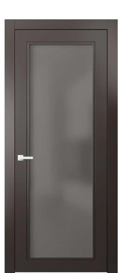 Межкомнатная дверь Neo Classic 8000 Матовый антрацит Сатинированное серое стекло, триплекс Цена 74699 ₽ | Volhovec