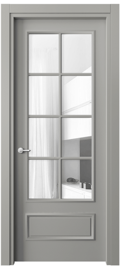 Межкомнатная дверь Paris 8112 Матовый нейтральный серый Прозрачное стекло Цена 61599 ₽| Volhovec
