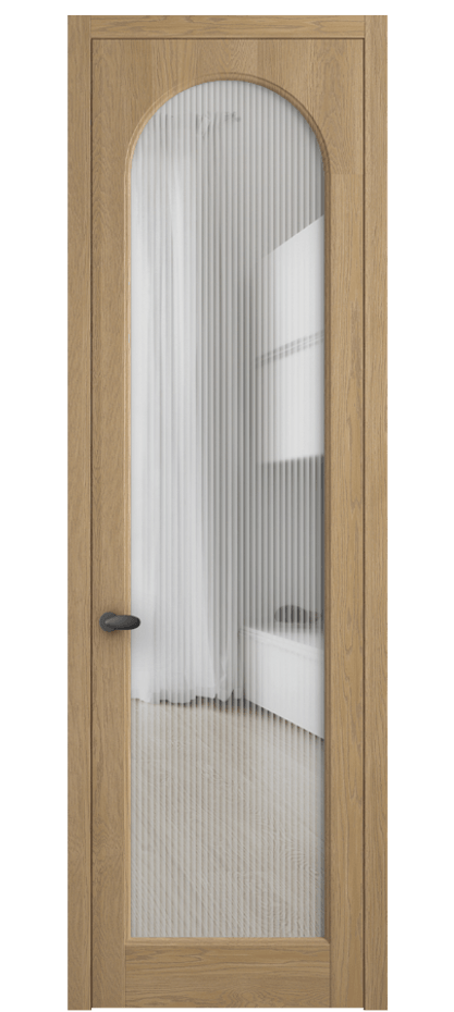 Межкомнатная дверь Palazzo 6804 Дуб соломенный матовый Рифлёное стекло "Moru", триплекс Цена 156229 ₽ | Volhovec
