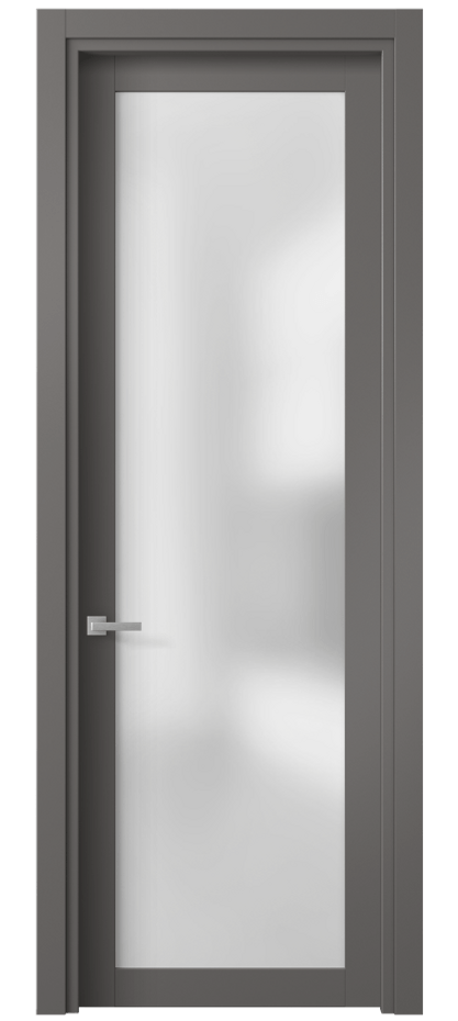 Межкомнатная дверь Planum 2102 Матовый классический серый Сатинированное стекло Цена 40479 ₽ | Volhovec