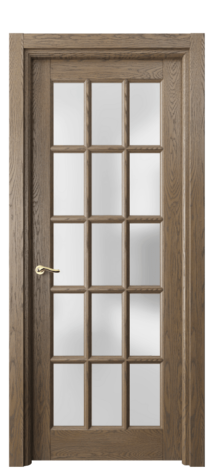 Межкомнатная дверь Lignum 0708 Дуб мраморный брашированный Сатинированное стекло Цена 173299 ₽ | Volhovec