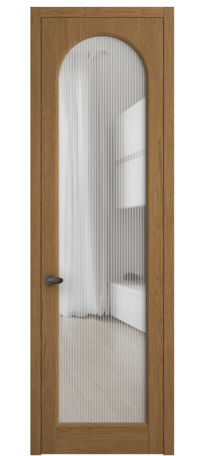 Межкомнатная дверь Palazzo 6804 Дуб пряный матовый Рифлёное стекло "Moru", триплекс Цена 156229 ₽ | Volhovec
