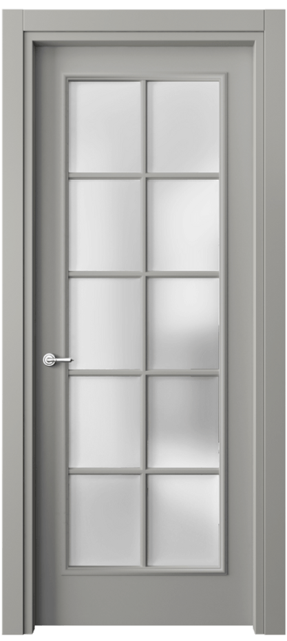 Межкомнатная дверь Paris 8102 Матовый нейтральный серый Сатинированное стекло Цена 61599 ₽| Volhovec