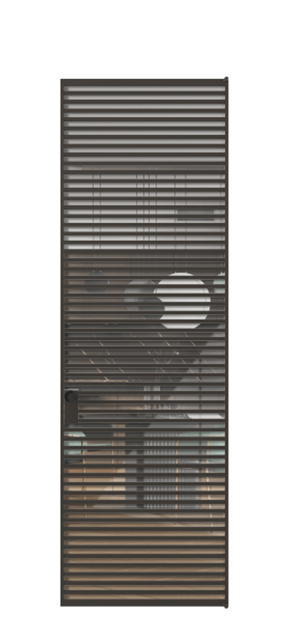 Алюминиевая дверь АЛПЛ040.07 Алюминий антрацит Рефлективное прозрачное стекло "Stopsol", калёное Цена 238670  | Volhovec