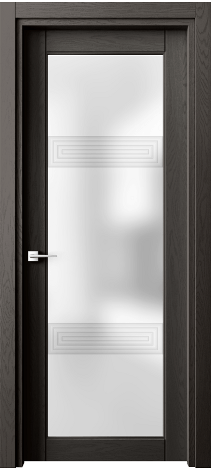 Межкомнатная дверь Ego 6112 Дуб антрацит Сатинированное стекло "3D" Цена 122599 ₽ | Volhovec