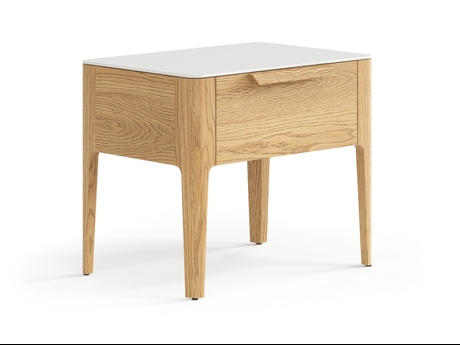 Мебель Тумба прикроватная Piega 1 ящик. Цвет Дуб пшеничный матовый. Материал Массив дуба матовый. Коллекция Тумба прикроватная Piega 1 ящик. Картинка.