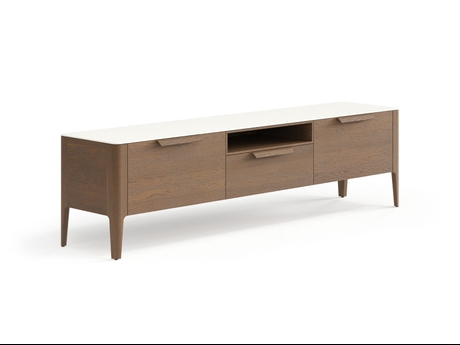 Мебель ТВ тумба Piega. Цвет Дуб туманный матовый. Материал Массив дуба матовый. Коллекция ТВ тумба Piega. Картинка.