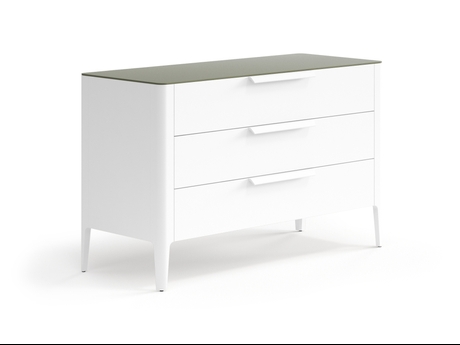 Мебель Комод Piega 3 ящика. Цвет Матовый светло-серый. Материал Гладкая эмаль. Коллекция Комод Piega 3 ящика. Картинка.