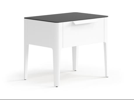 Мебель Тумба прикроватная Piega 1 ящик. Цвет Матовый белоснежный. Материал Гладкая эмаль. Коллекция Тумба прикроватная Piega 1 ящик. Картинка.