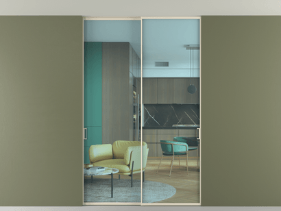 Алюминевая перегородка vn2_01 Алюминий бежево-серый Прозрачное голубое стекло, триплекс, 6мм. Цвет Алюминий бежево-серый. Материал Алюминий в эмали. Коллекция Перегородка Formato внутри проёма двустворчатая со скрытым креплением в потолок. Фото. Алюминевая перегородка vn2_01 Алюминий бежево-серый Прозрачное голубое стекло, триплекс, 6мм. Цвет Алюминий бежево-серый. Материал Алюминий в эмали. Коллекция Перегородка Formato внутри проёма двустворчатая со скрытым креплением в потолок. Картинка.