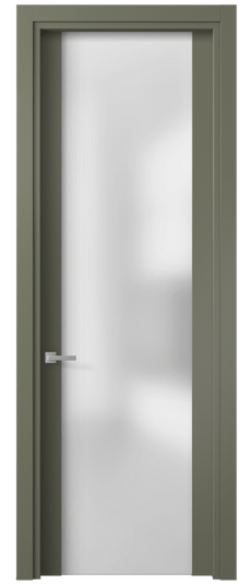 Дверь межкомнатная 4114 МОТ САТ. Цвет Матовый оливковый тёмный. Материал Гладкая эмаль. Коллекция Planum. Картинка.