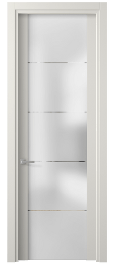 Дверь межкомнатная 4114 ПЭБЛ ГРА. Цвет ПЭТ белоснежный. Материал ПЭТ. Коллекция Planum. Картинка.