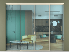 Перегородка Formato внутри проёма четырёхстворчатая