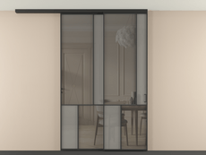 Перегородка Mosaic вдоль стены на потолок телескопик синхро 2