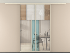 Перегородка Mosaic вдоль стены на потолок двустворчатая