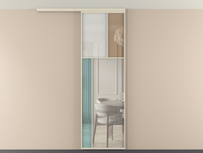 Перегородка Mosaic вдоль стены на потолок одностворчатая