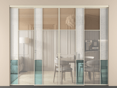 Перегородка Mosaic внутри проёма четырёхстворчатая