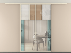 Перегородка Mosaic вдоль стены на потолок двустворчатая