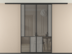 Перегородка Mosaic вдоль стены на потолок двустворчатая