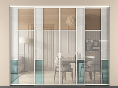 Перегородка Mosaic внутри проёма четырёхстворчатая